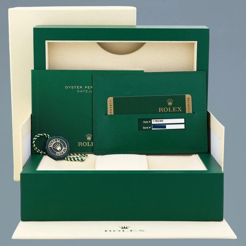 2010 PAPERS MINT Rolex Datejust 178240 Stainless Steel 31mm Black Roman Watch - 7