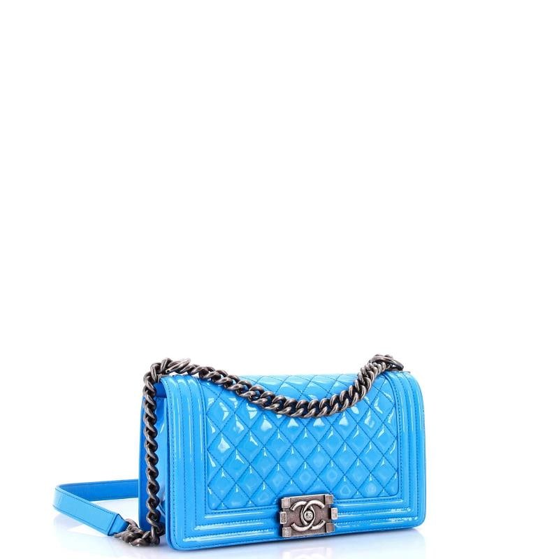 Chanel Boy Flap Bag Quilted Patent Old Medium - 2