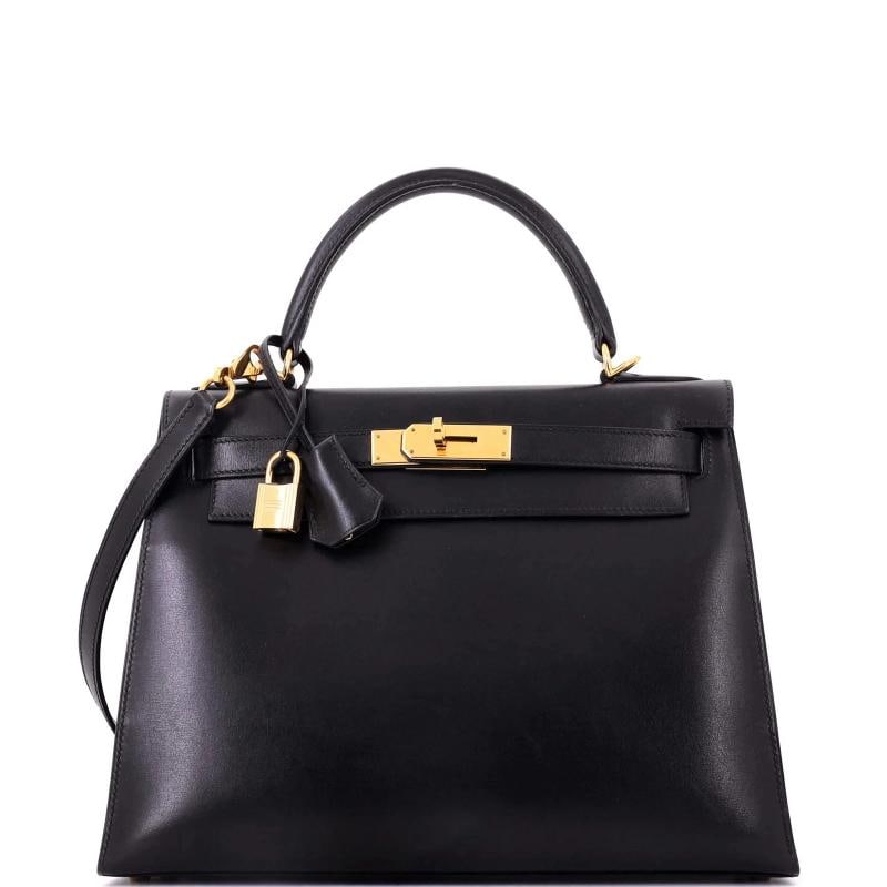 Hermes Kelly Handbag Noir Box Calf with Gold Hardware 28 (1 of 8)