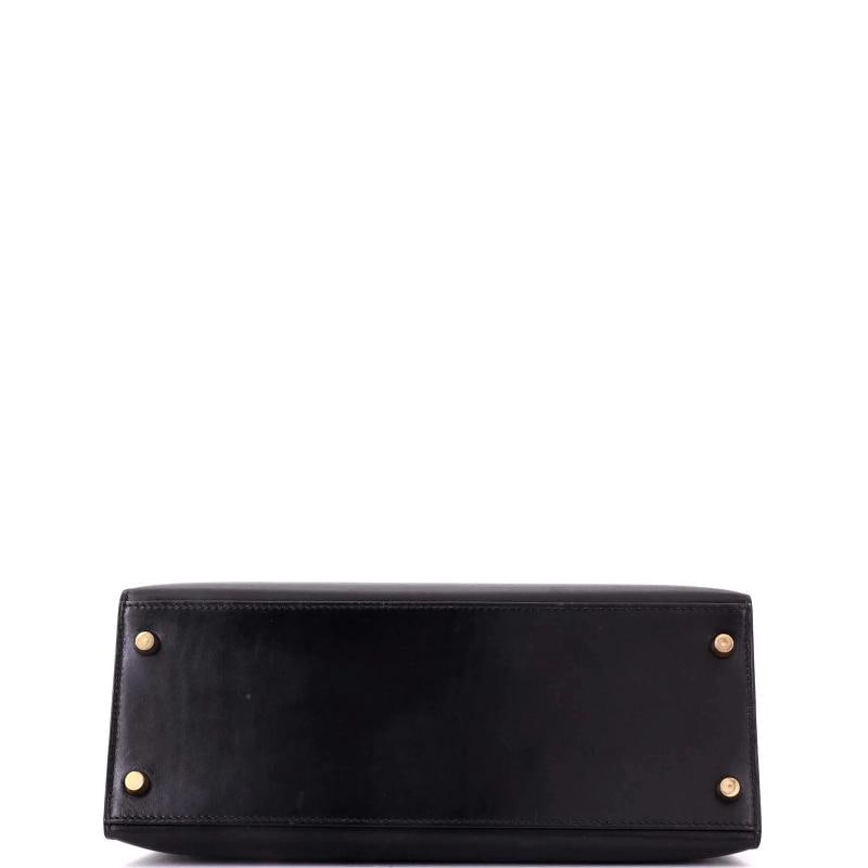 Hermes Kelly Handbag Noir Box Calf with Gold Hardware 28 - 5
