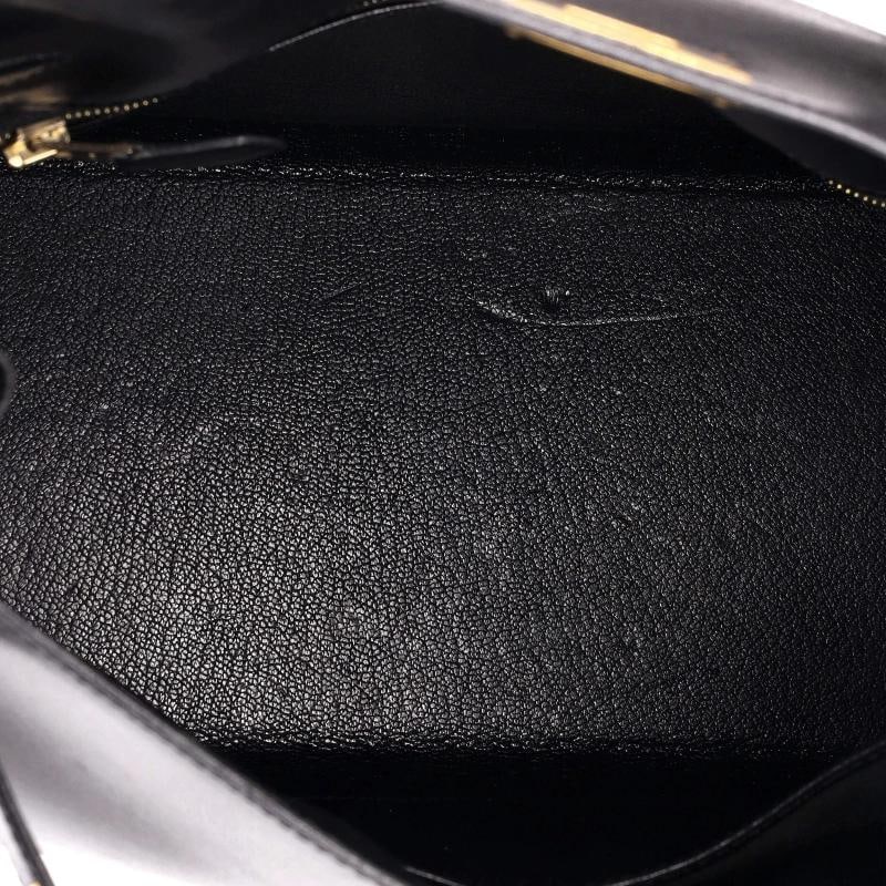 Hermes Kelly Handbag Noir Box Calf with Gold Hardware 28 - 6