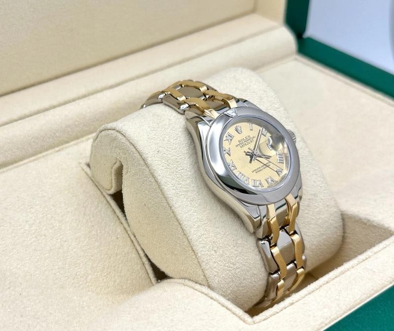 Rolex Datejust Pearlmaster 69329 18K Yellow & White Gold Diamond Bezel Rolex Box - 3