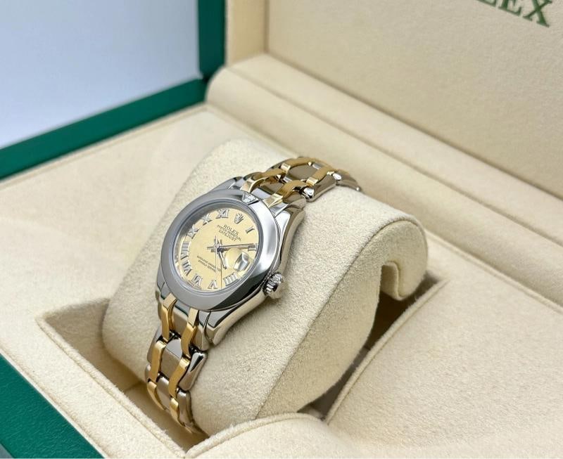 Rolex Datejust Pearlmaster 69329 18K Yellow & White Gold Diamond Bezel Rolex Box - 4