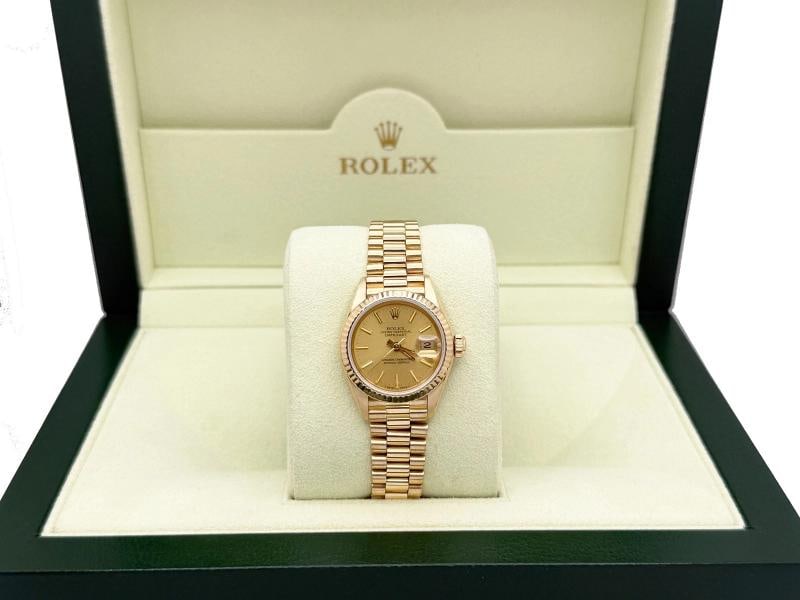 Rolex Ladies President Datejust 69178 Champagne Dial 18K Yellow Gold Box Paper - 2