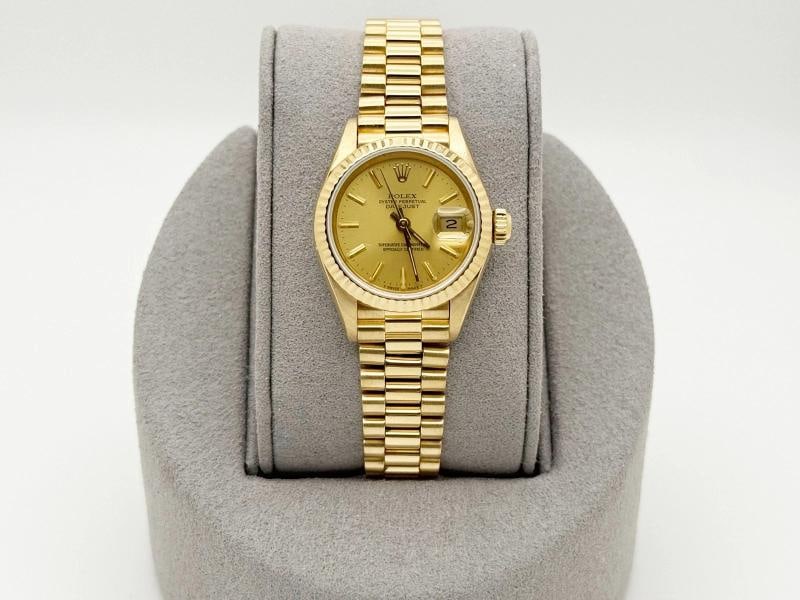 Rolex Ladies President Datejust 69178 Champagne Dial 18K Yellow Gold Box Paper - 7