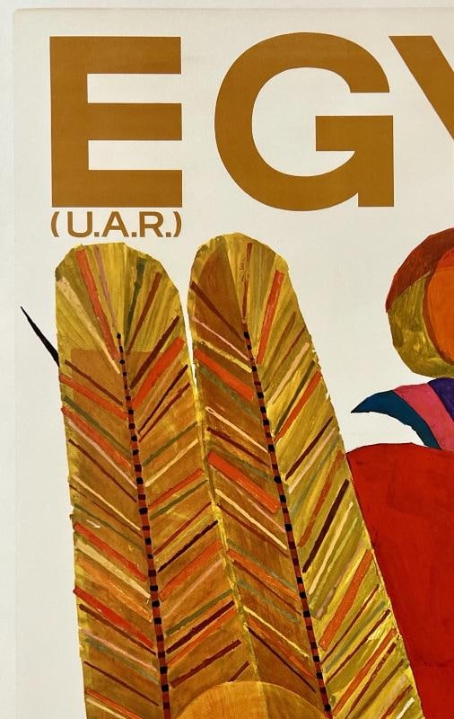 Original Vintage Poster EGYPT UAR FLY TWA UP UP AND AWAY Airline Travel Klein OL - 2