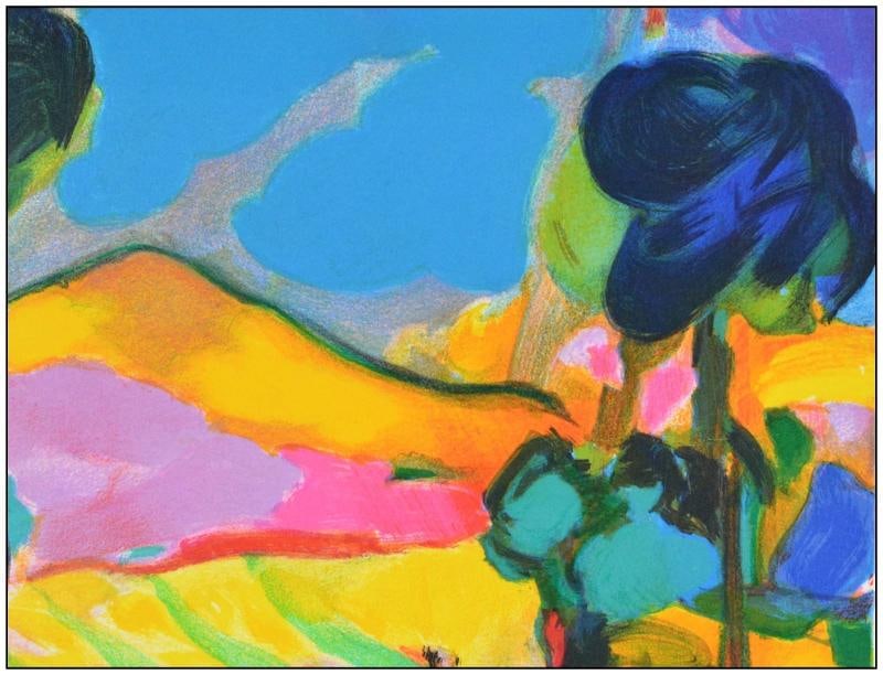 Marcel Mouly Original Lithograph Luberon Mountain Range Composition Signed Frame - 4