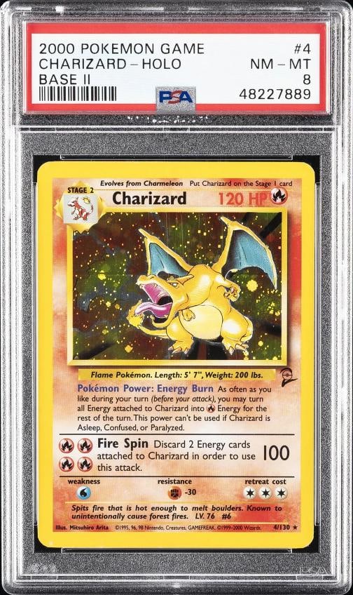 2000 POKEMON BASE SET 2 #4 CHARIZARD-HOLO PSA 8 (1 of 2)