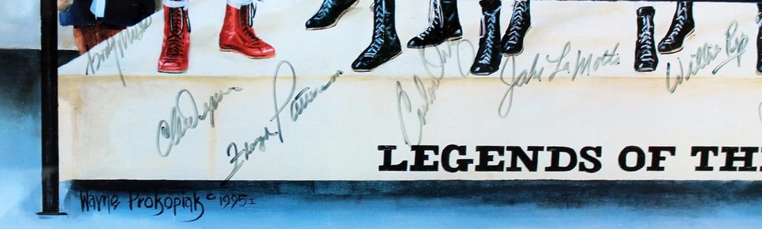 Legends Of The Ring (10 Boxers) Signed 20X33 Litho Muhammad Ali PSA/DNA & JSA - 3