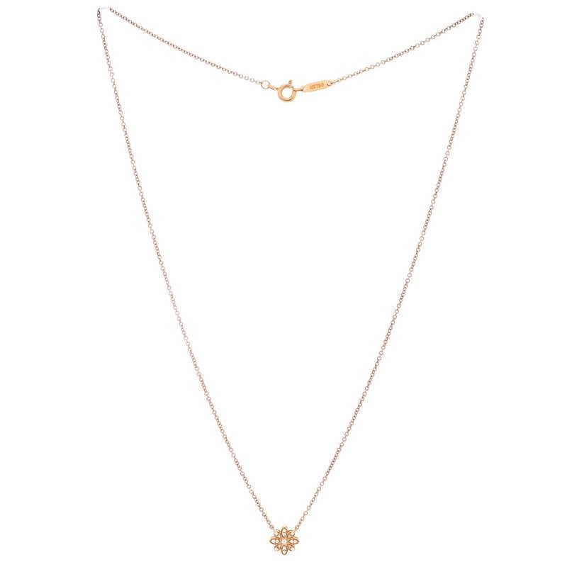 Tiffany & Co. Enchant Flower Pendant Necklace 18K Rose Gold with Diamonds - 2