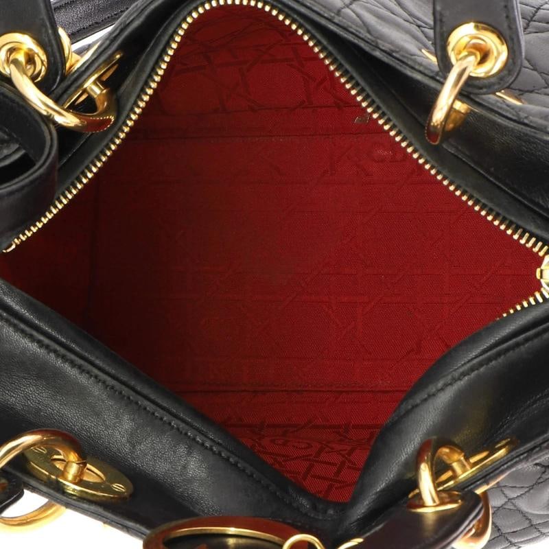 Christian Dior Vintage Lady Dior Bag Cannage Quilt Lambskin Medium - 5