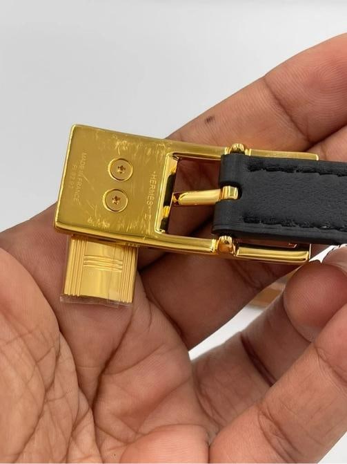 Hermes Lucky 15 reversible belt (black) noir/gold hardware size 75 - 3
