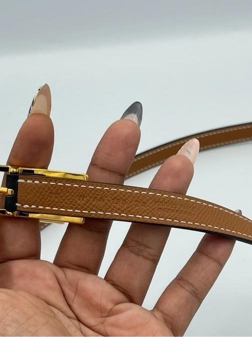 Hermes Lucky 15 reversible belt (black) noir/gold hardware size 75 - 5