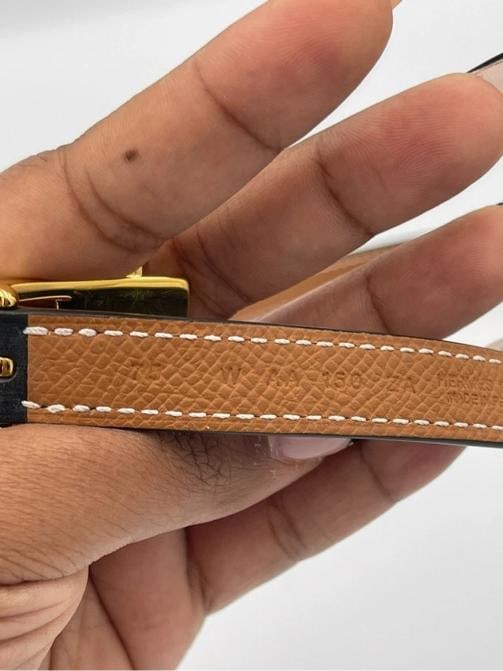 Hermes Lucky 15 reversible belt (black) noir/gold hardware size 75 - 6