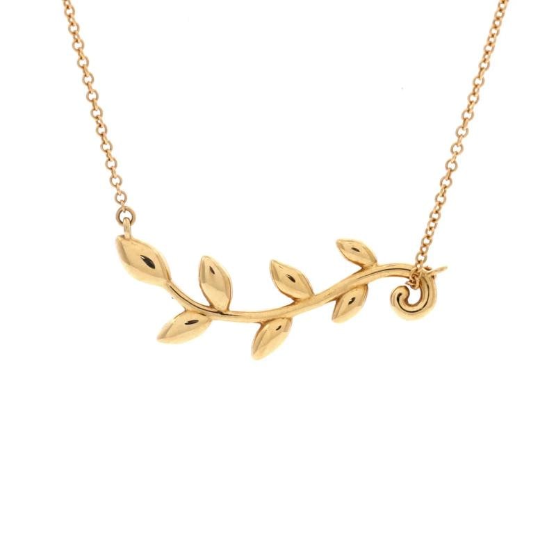 Tiffany & Co. Paloma Picasso Olive Leaf Vine Pendant Necklace 18K Yellow Gold: Condition: Pre-owned - Good,Brand: Tiffany & Co.,Main Stone: Unknown,Metal: 18K Yellow Gold,Metal Purity: 18K,Style: Pendant,Type: Necklace,Color: Yellow Gold,Material: Unknown