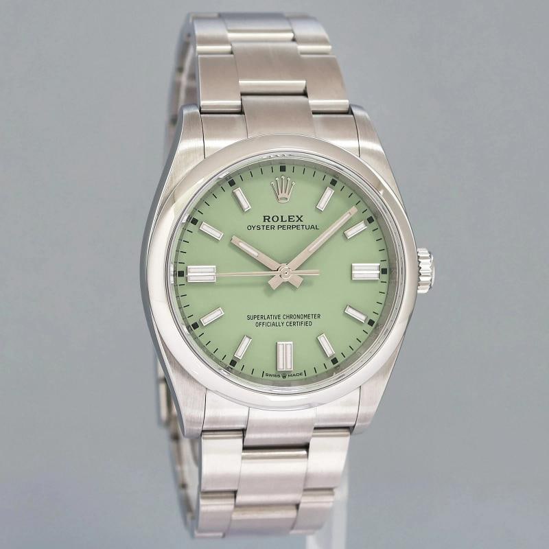 2025 MINT Rolex Oyster Perpetual 126000 Pistachio Steel 36mm Watch Box - 3