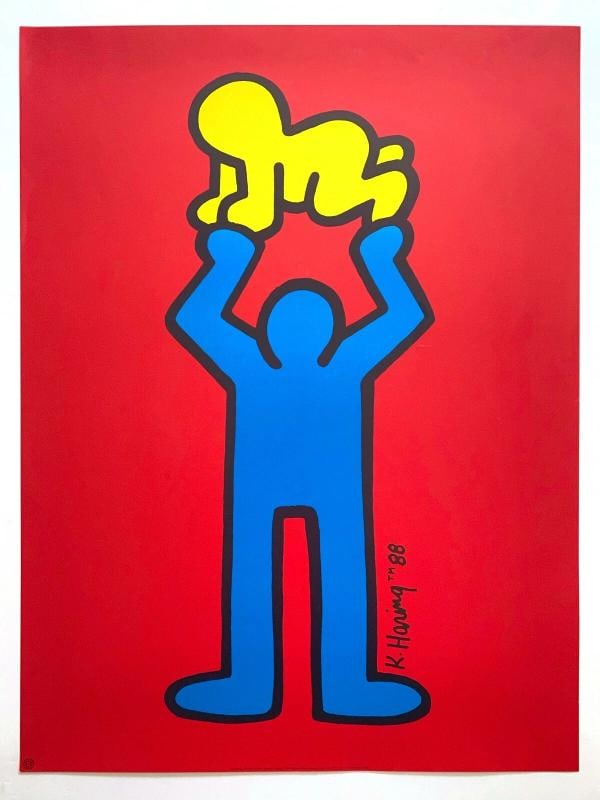 KEITH HARING ESTATE RARE VTG 1991 OFFSET LITHOGRAPH PRINT ICONIC POP ART POSTER (1 of 11)