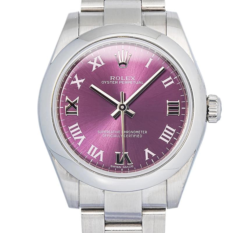 Rolex 177200 Papers Oyster Stainless Steel Red Grape Roman Automatic 31mm PAPERS - 2