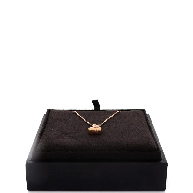 Hermes Birkin Amulette Pendant Necklace 18K Rose Gold with Diamond - 2