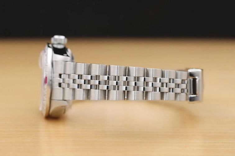 ROLEX LADIES DATEJUST 69174 18K WHITE GOLD PINK DIAMOND RUBY STEEL JUBILEE WATCH - 5