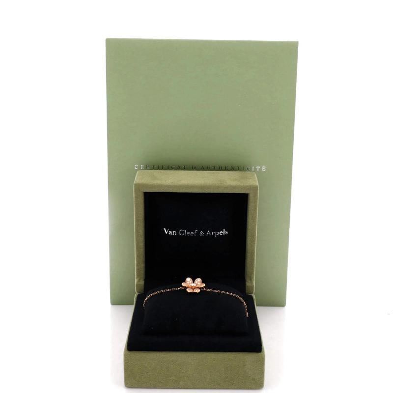 Van Cleef & Arpels Frivole Bracelet 18K Rose Gold with Pave Diamonds Mini - 2