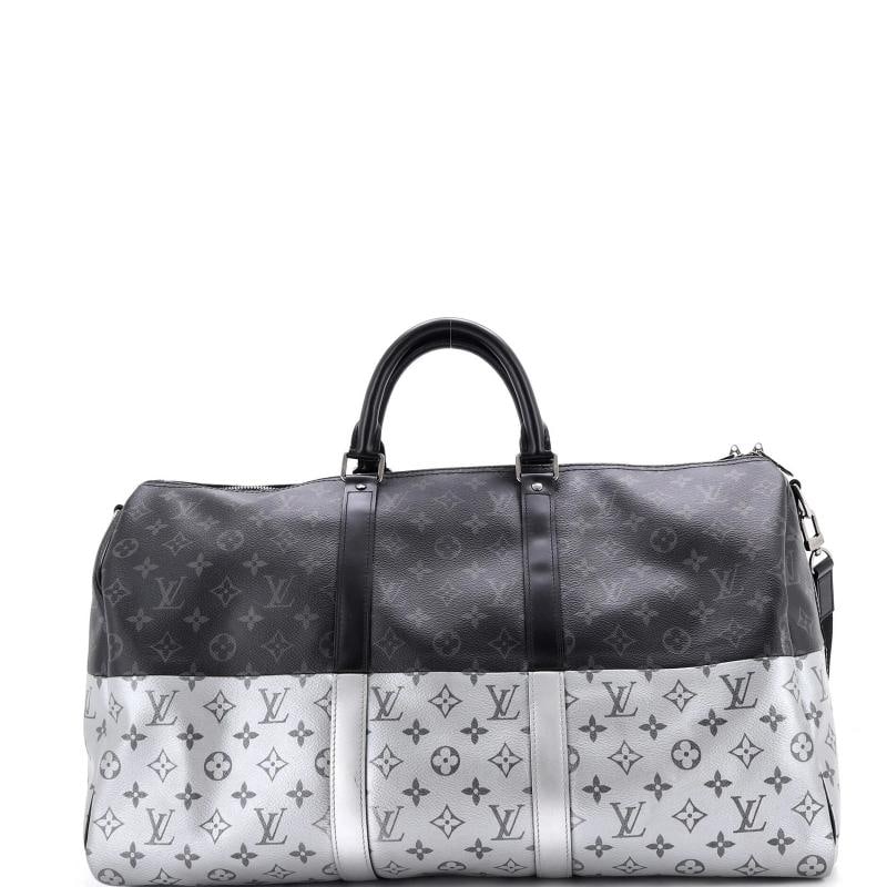 Louis Vuitton Keepall Bandouliere Bag Monogram Eclipse Split Canvas 50 - 3