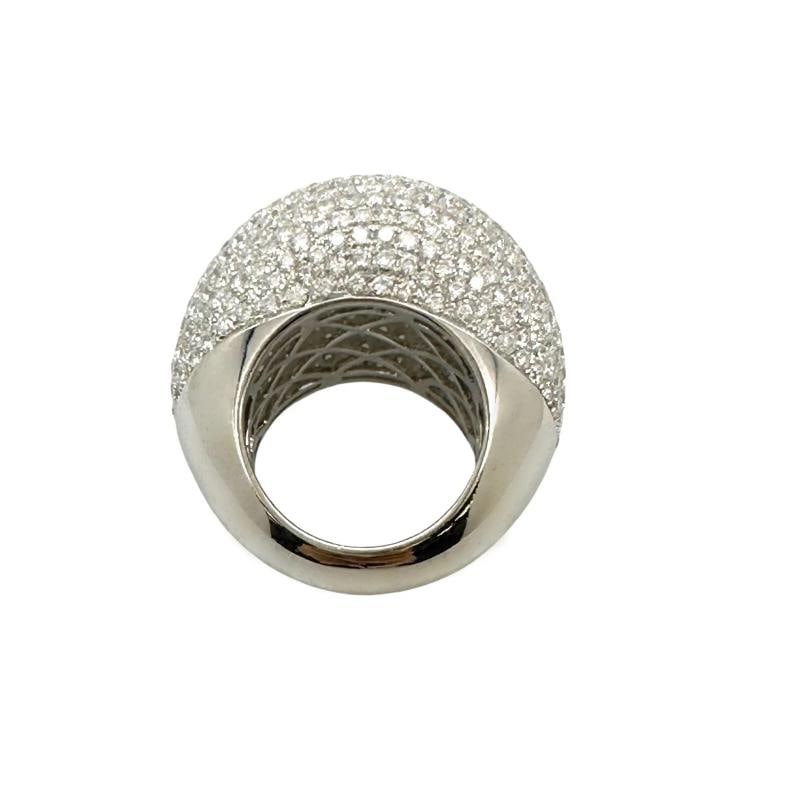 Lady's Diamond 8.04 tcw Pave - Set Domed Cocktail Ring 18k White Gold - 4