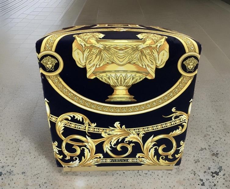 Custom Made Versace Ottoman Lion And Urn Velvet Print Black Gold 19Ã¢â‚¬&#: Condition: Used: An item that has been used previously. The item may have some signs of cosmetic wear, but is ... Read moreabout the conditionUsed: An item that has been used previously. The item may