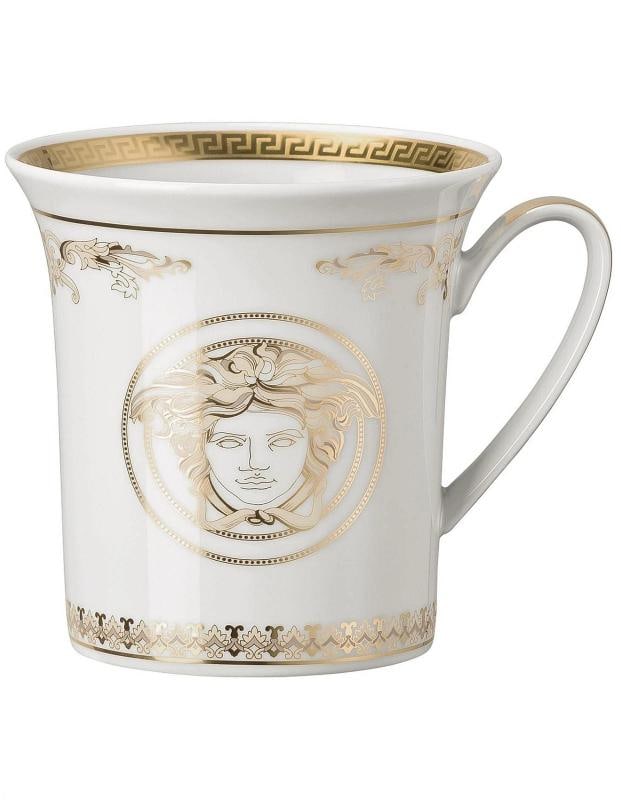 NEW VERSACE BY ROSENTHAL MEDUSA GALA GOLD MUG PAIR #403636-15505 BRAND NIB - 2