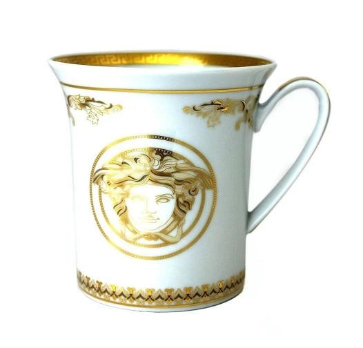 NEW VERSACE BY ROSENTHAL MEDUSA GALA GOLD MUG PAIR #403636-15505 BRAND NIB - 3