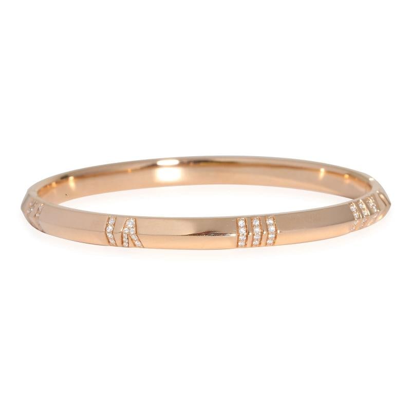 Tiffany & Co. Atlas Bracelet in 18k Rose Gold 0.33 CTW: Condition: Pre-owned - Good,Shape: Round Brilliant,Item Length: 6.5 in,Clasp/Buckle Type: Box with Tongue,Side Stone Type: Diamond,Side Stone Weight (cts): 0.33,Metal Purity: 18k,With Original Box/Pac
