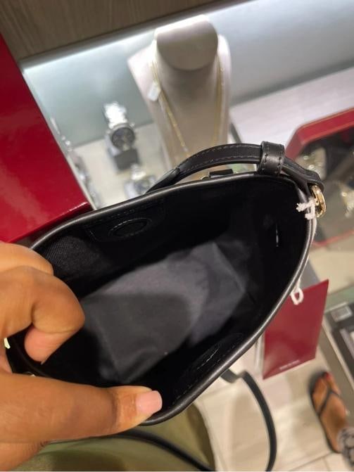 Unworn Gucci GG Emblem Nano Bucket Bag Black GG Monogram Leather - 12