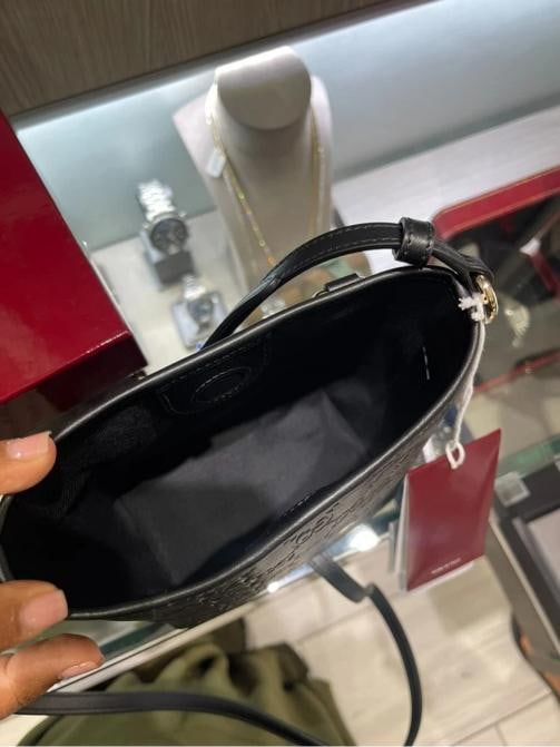 Unworn Gucci GG Emblem Nano Bucket Bag Black GG Monogram Leather - 13