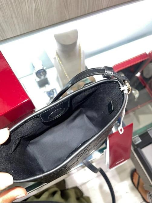 Unworn Gucci GG Emblem Nano Bucket Bag Black GG Monogram Leather - 14
