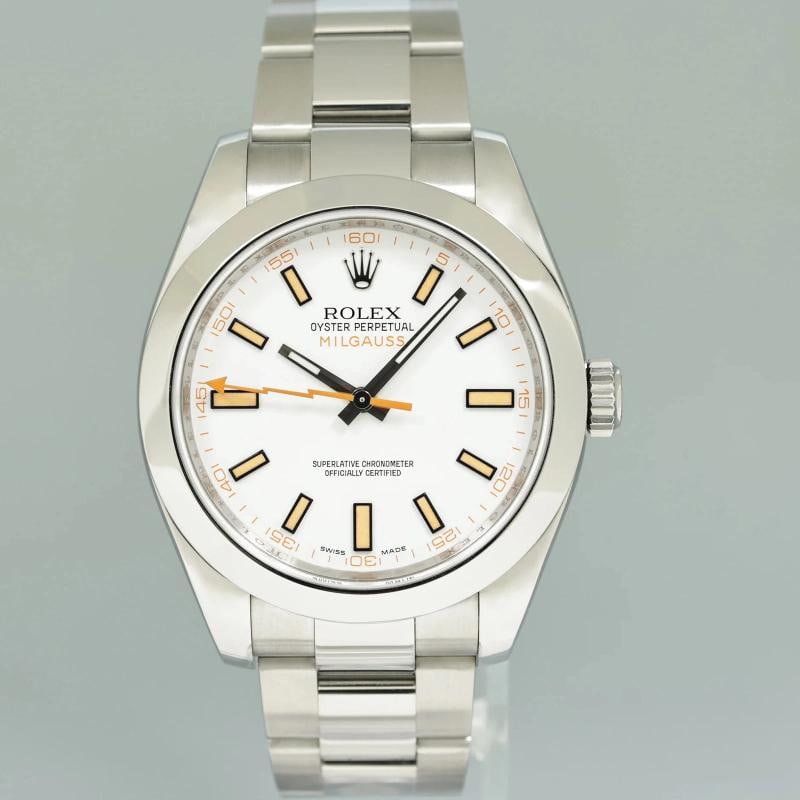 MINT Rolex Milgauss 116400 Orange White 40mm Steel Anti-Magnetic Watch Box - 2