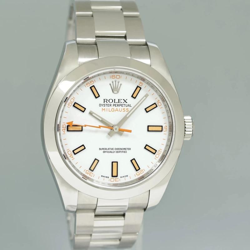 MINT Rolex Milgauss 116400 Orange White 40mm Steel Anti-Magnetic Watch Box - 3