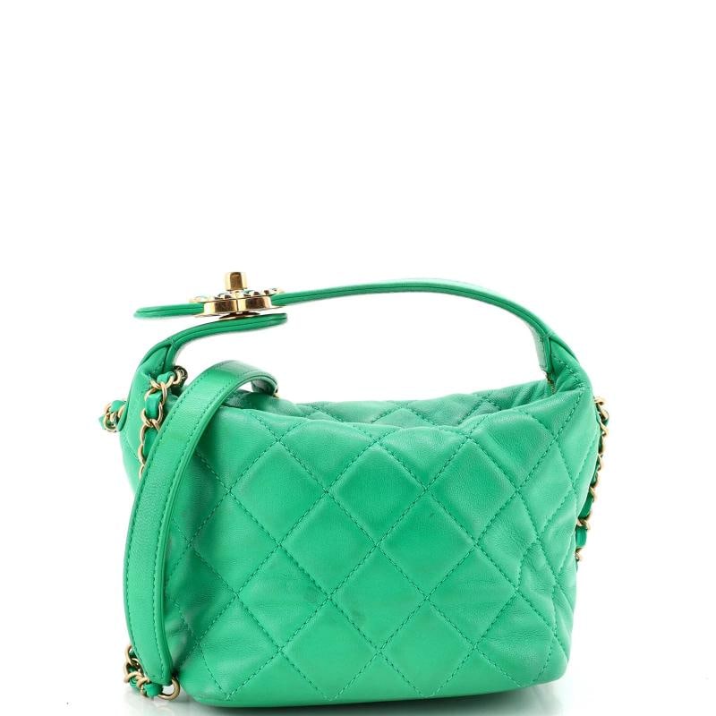 Chanel Perfect Meeting Hobo Quilted Lambskin Small: Accessories: Dust Bag Measurements: Handle Drop 2.5", Height 6", Width 6", Depth 5", Strap Drop 22". Condition: Pre-owned - Good,Brand: Chanel,Exterior Material: Leather,Style: Hobos,Exterior Color: G