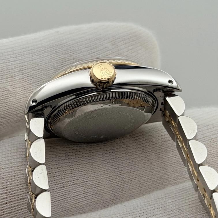 Rolex Lady Datejust 69173 26mm Black Diamond Dial 18k Yellow Gold Steel - 8