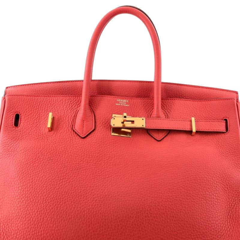 Hermes Birkin Handbag Pink Clemence with Gold Hardware 35 - 5