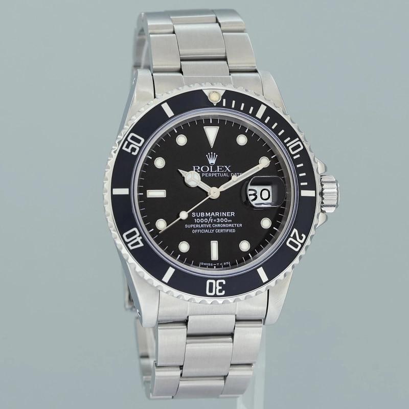 MINT Rolex Submariner Date 16800 Steel Black 40mm Oyster Watch Box - 3