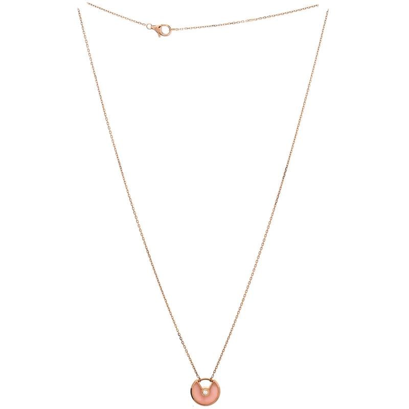 Cartier Amulette de Cartier Pendant Necklace 18K Rose Gold with Pink Opal - 2