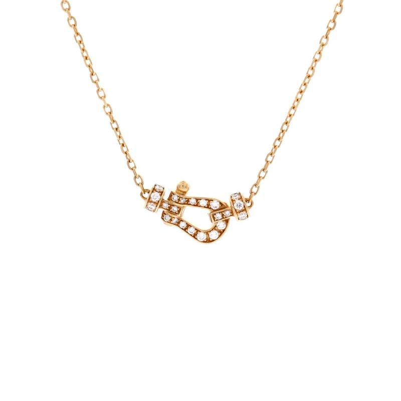 Fred Paris Force 10 Necklace 18K Yellow Gold with Pave Diamonds Small: Measurements: Length: 15.0 - 15.75 ", Pendant Length: 7.10 mm, Pendant Width: 13.20 mm . Condition: Pre-owned - Good,Brand: Fred Paris,Main Stone: Diamond,Metal: 18K Yellow Gold,Metal Purity: