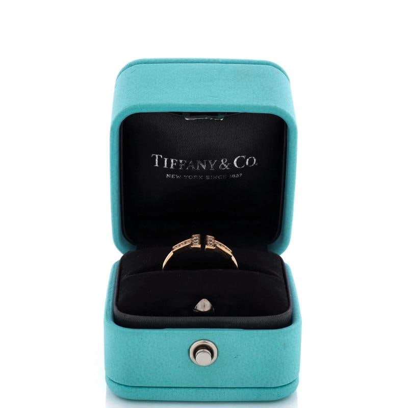 Tiffany & Co. T Wire Ring 18K Rose Gold with Diamonds - 2