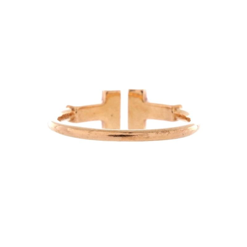 Tiffany & Co. T Wire Ring 18K Rose Gold with Diamonds - 3
