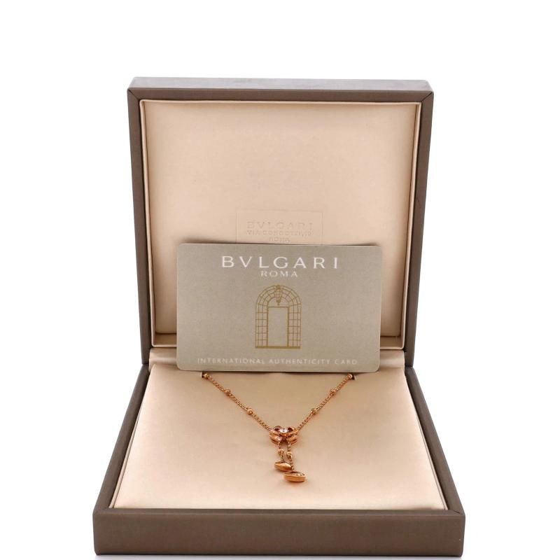 Bvlgari Fiorever Drop Pendant Necklace 18K Rose Gold and Diamonds - 2