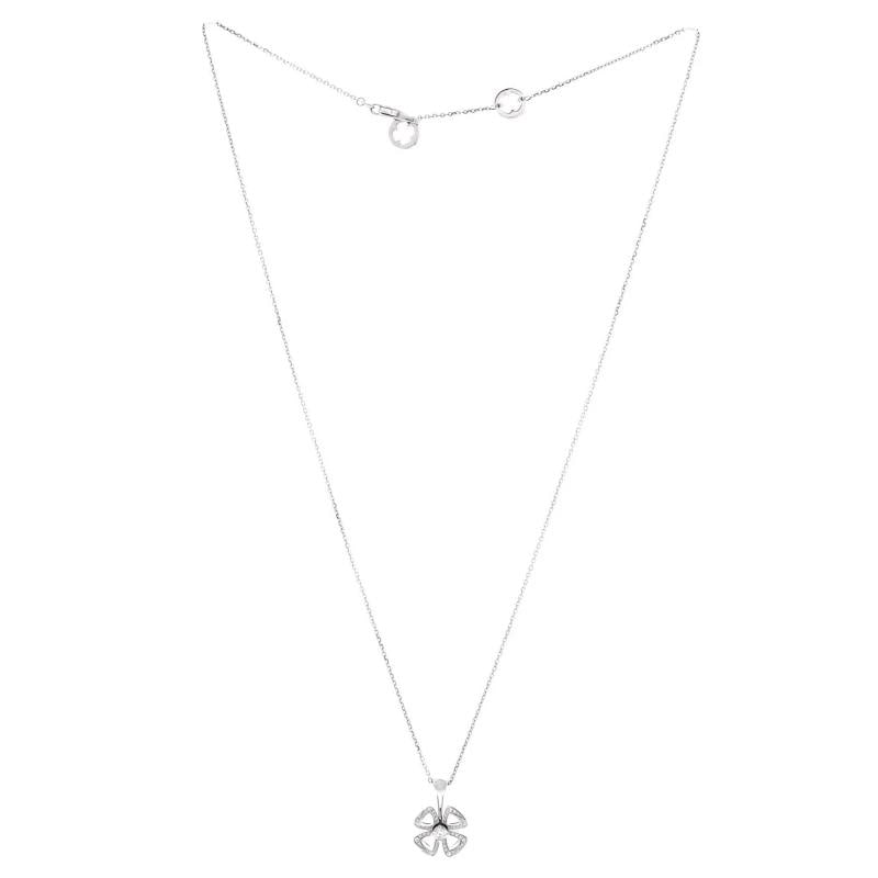 Bvlgari Fiorever Pendant Necklace 18K White Gold with Diamonds - 2