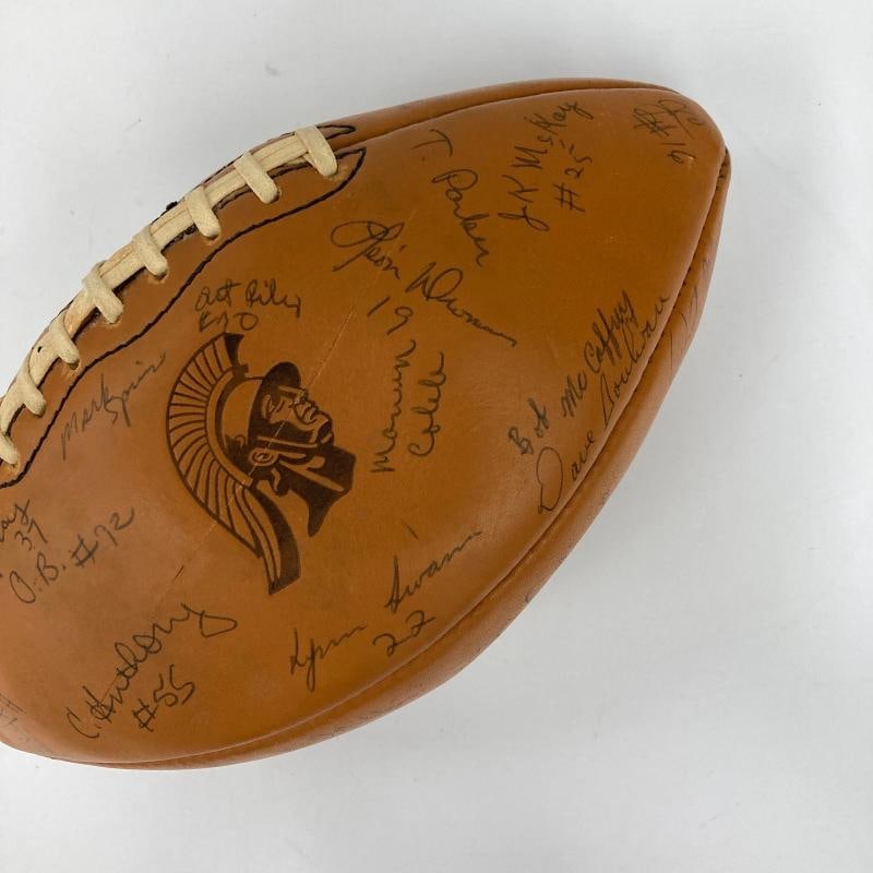 1973 USC Trojans Pac-8 champions Team Signed Football Lynn Swann JSA COA - 10
