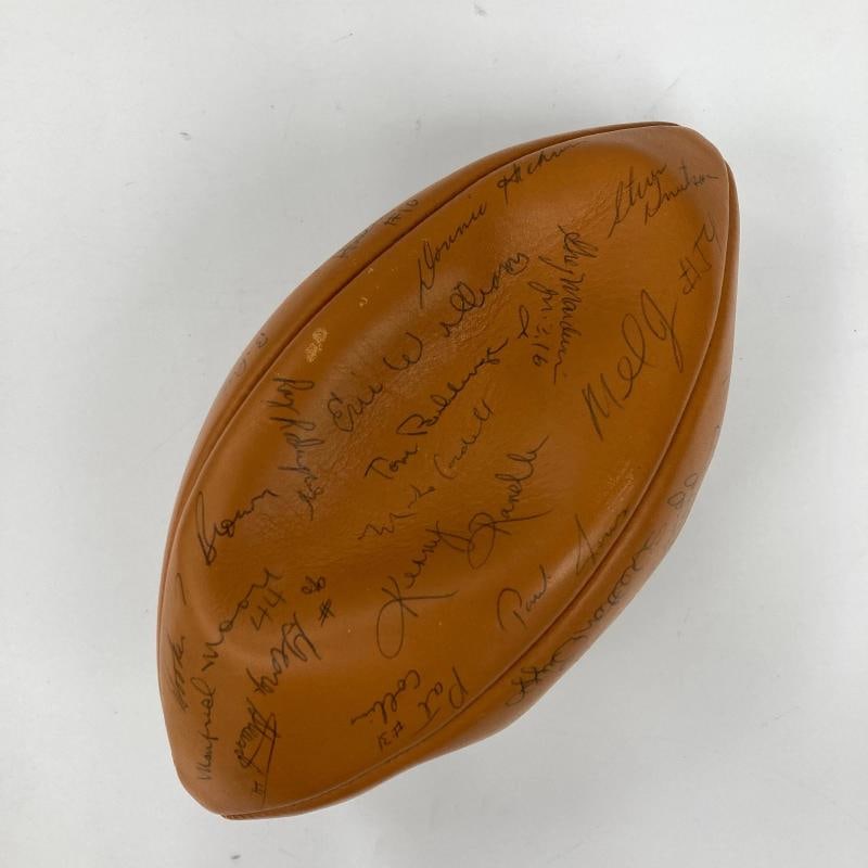 1973 USC Trojans Pac-8 champions Team Signed Football Lynn Swann JSA COA - 6