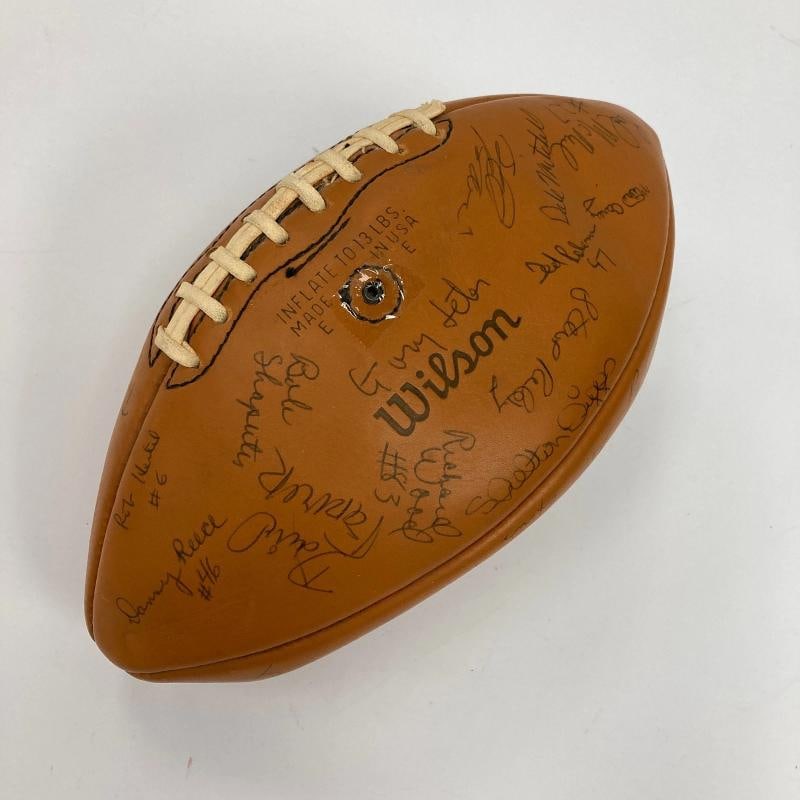 1973 USC Trojans Pac-8 champions Team Signed Football Lynn Swann JSA COA - 7