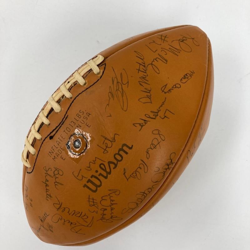 1973 USC Trojans Pac-8 champions Team Signed Football Lynn Swann JSA COA - 8
